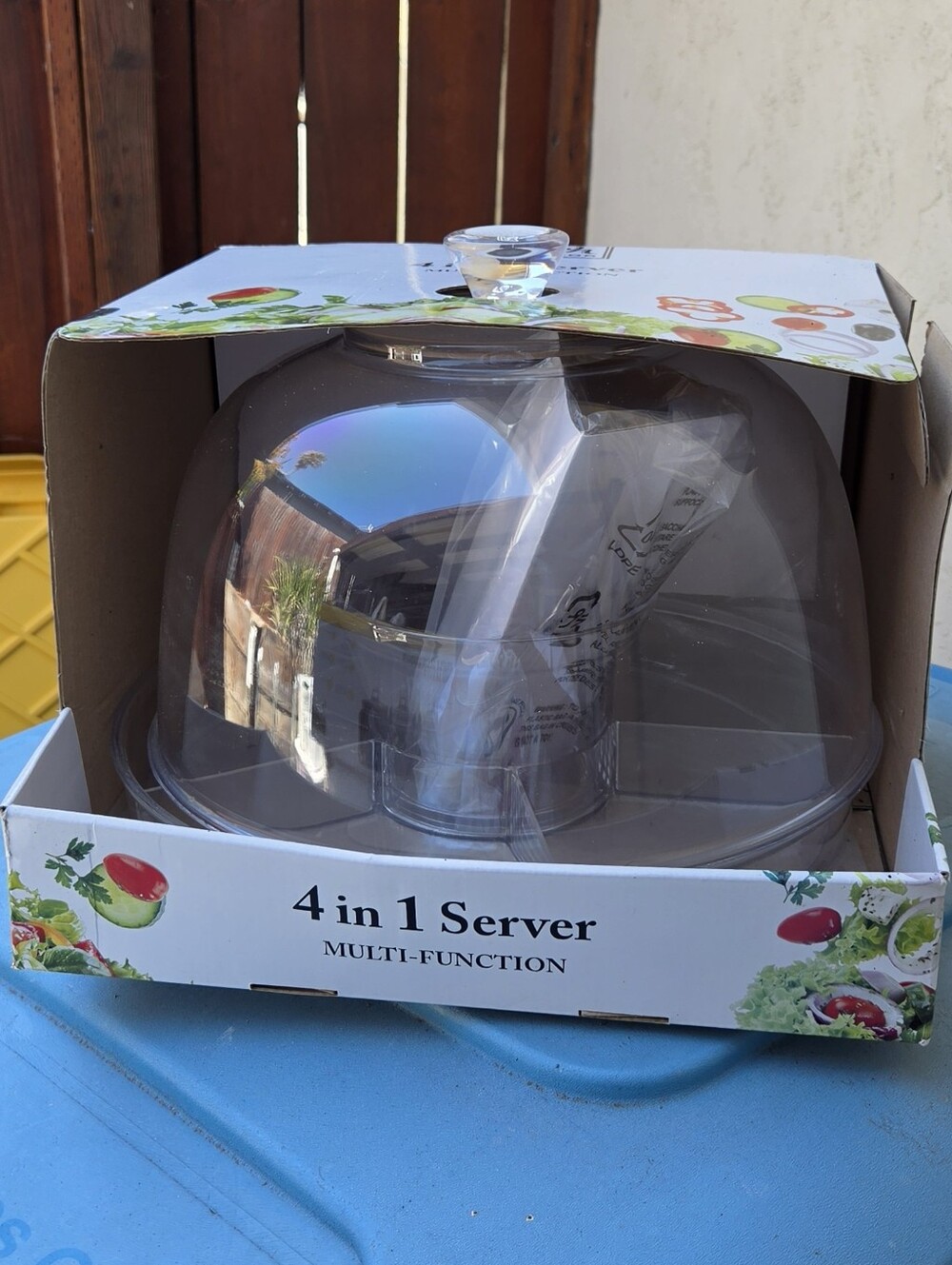 Clear 4-in-1 Compartment Multi-Function Serving Dome, NIB